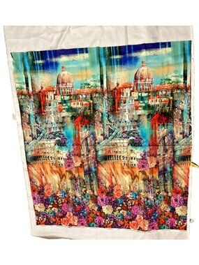 Hoffman Fabric Panel 1 Yard 44x36 Italy City Scenic Cotton Quilt Fabric